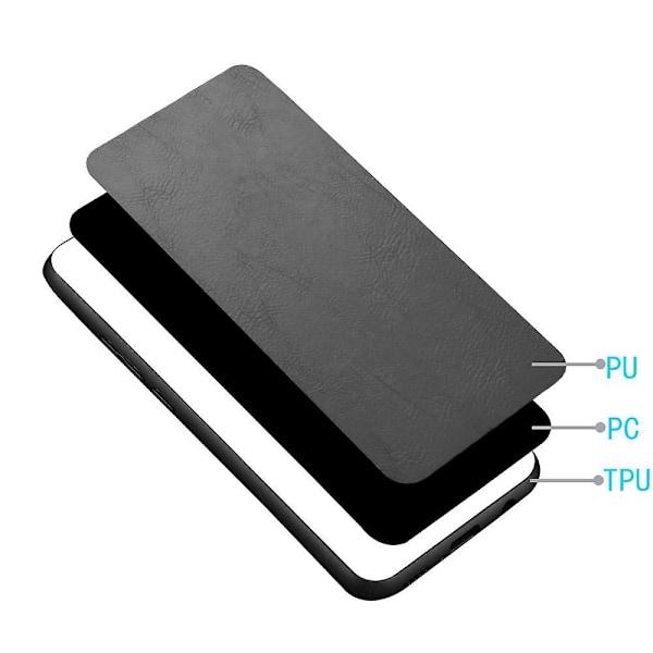 Til Samsung Galaxy S22 5G bagcover PU læderbelægning hård PC + blød TPU business splicing shell - Perfekt Black Style B Samsung Galaxy S22 5G