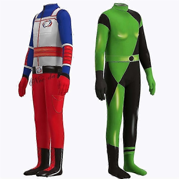 Henry Danger -asu lapsille Henry Hart Cavill Cosplay Haalari Syntymäpäiväjuhlat Halloween Hieno Naamiaisasu Puku Miehille Pojille-Täydellinen Shego Cosplay Kids 130cm