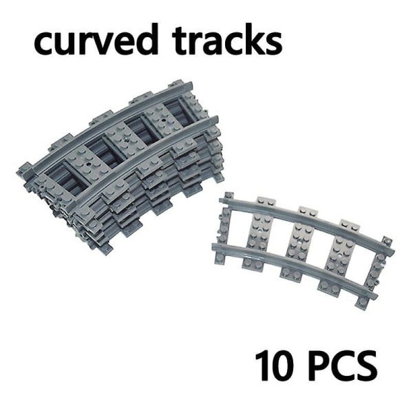 Bytogsdele Bro Tunnel Model Lige buet skinne Mursten Bløde Fleksible Cross Track Jernbane DIY byggeklodser Curved 10pcs