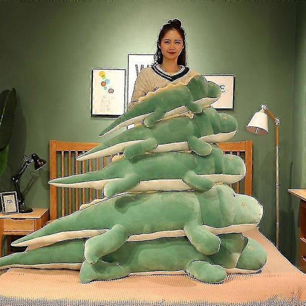 80-120cm Kjempe Søt Krokodille Plysj Leke Stuffet Tegneserie Dyr Dukke Barn Bursdagsgave - Perfekt Green 80cm