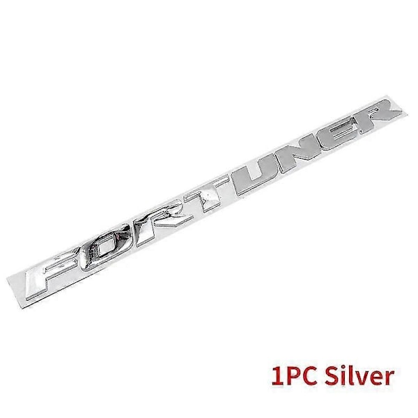 3D Bokstavs Emblem Bagageutrymme Styling Logotyp Dekal Baklucka för Fortuner - Perfekt 1PC Silver