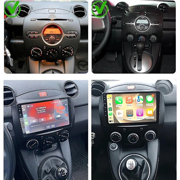 Auton Android-radio ja multimediasoitin Mazda 2:lle (2007-2014) - GPS-navigointi, 4G, 2din-Perfet