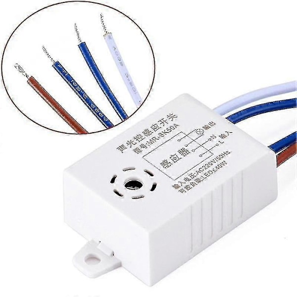 220v Lydstemmesensor - intelligent automatisk på/av lysbryter - Perfekt