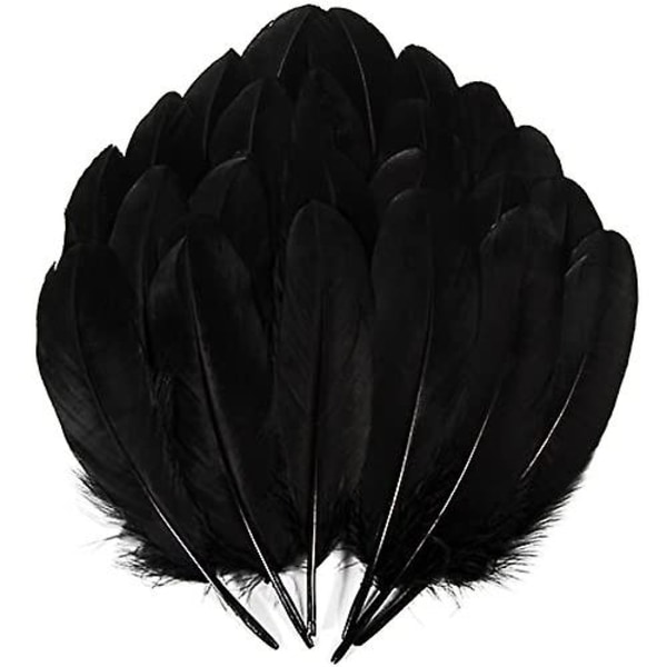 200 stk. Gåse Nagoire Fjer - Perfekt Black