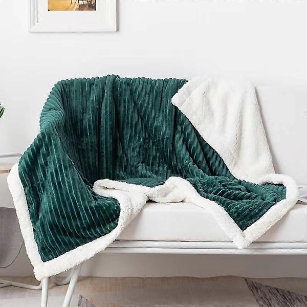 Magisk Velvet Sherpa-pledd Fleece Teppe Oransje og Hvit Sherpa Myk Plysj Fluffy Varmt Koselig Tykt for Seng Sofa Stol - Perfekt 7 70x100cm