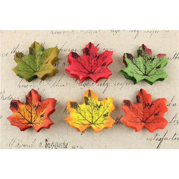 Varastossa 100 Mixed Artificial Autumn Vaahteranlehtiä Silkki Syksy, sisustus - Perfet Färg
