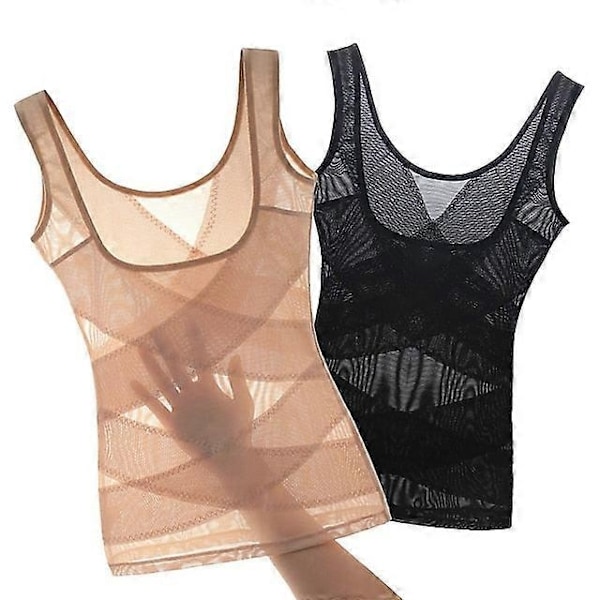 Stora Storlekar Dam Body Shaper Midjetränare Bantningsunderkläder Korsettbyxor Bantningsbälte Shapewear Korrigerande Underkläder-Perfet Black Xl