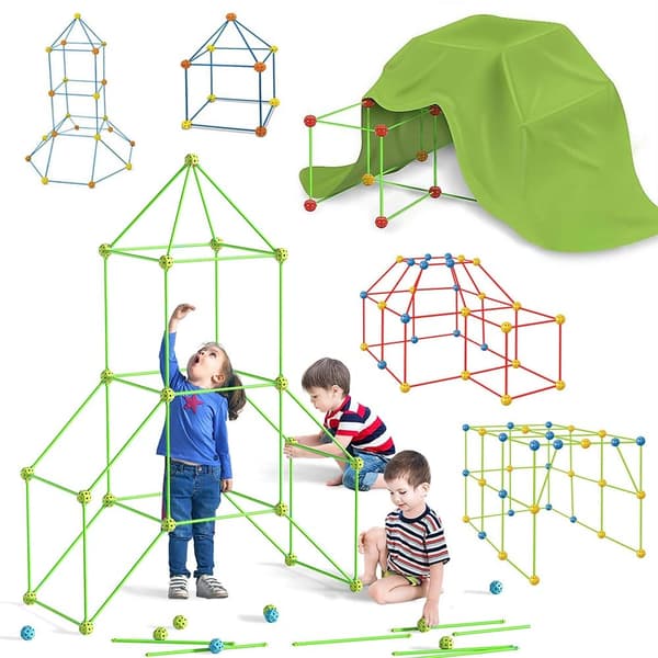 DIY Fort Byggklossar Kit Lek Tält Hus - Perfekt