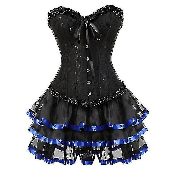 Seksikäs Korsettimekko Naisille Pluskokoinen Kostyymi Yläosa Burleske Korsetti ja Minimekkosetti Tutu Corselet-Perfet Blue XS