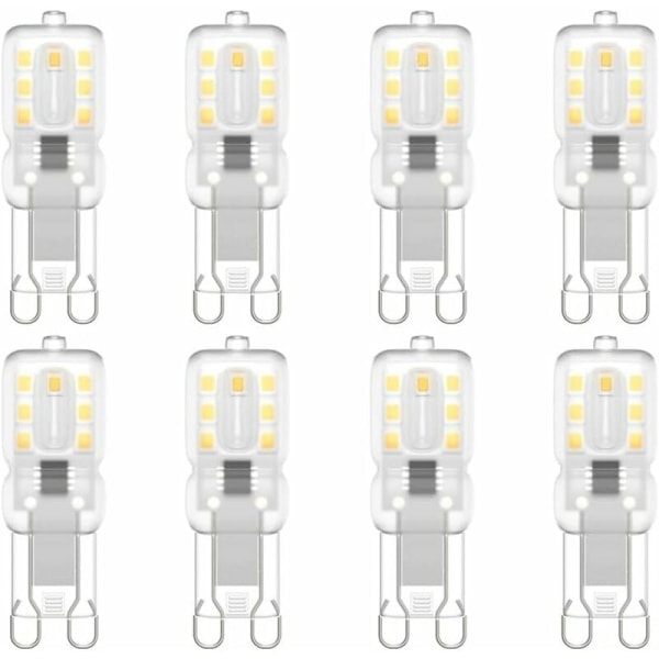 G9 LED-lamppu, G9 LED 220V Luonnonvalkoinen 3000K 3W halogeenivastaava 30W halogeenilamppu 8-pakkaus - Perfet