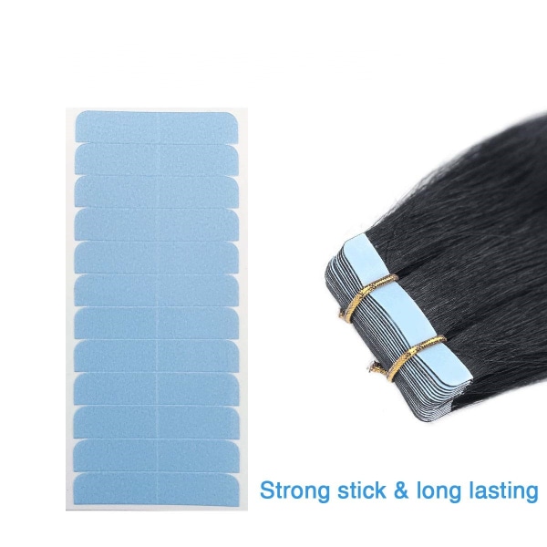 Dobbeltsidet tape til hair extensions/parykker 10 ark 240 klistermærker - Perfet