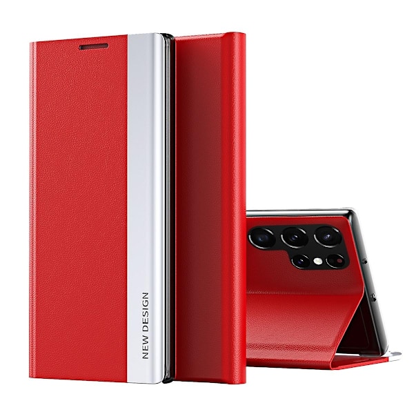 Sidochroma läderfodral för Samsung Galaxy S22 Ultra 5G - Perfekt Red