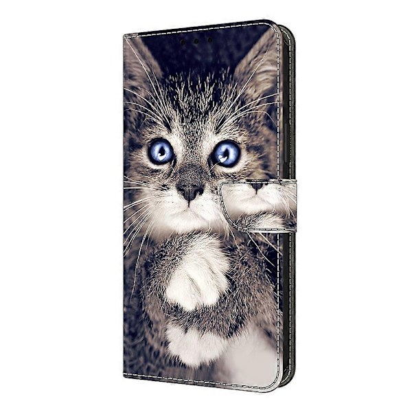 Kompatibelt med Samsung Galaxy A56 5G Läderfodral Mönstertryck Plånboksställ Flip Telefonfodral - Perfet Hand-holding Cat