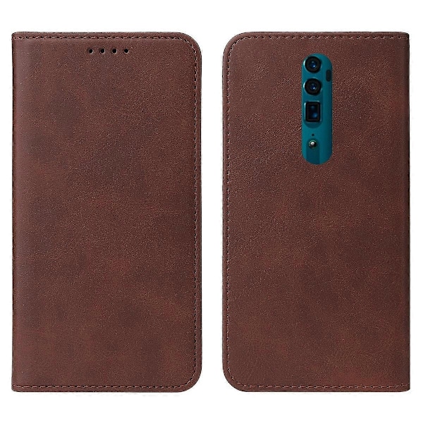 Kompatibel med OPPO Reno 10x Zoom Magnetisk Stängning Läder Telefonfodral - Perfekt Brown