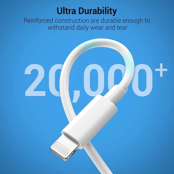 IPhone 20 W pikalaturikaapeli 2 kpl USB-C-Lightning-kaapeli (2 m) Pikalataus- Perfet white