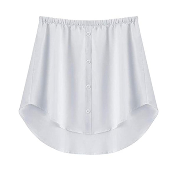 Skjorteforlenger Justerbar lagdeling Fake Tops Bunnkant med elastisk midje White 2XL