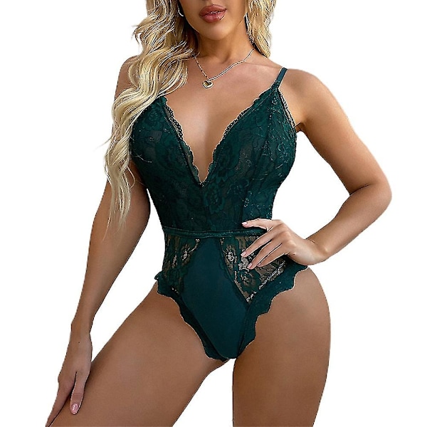 Dam Spetsunderkläder Nattkläder Underkläder Nattlinne Body - Perfet Dark Green L