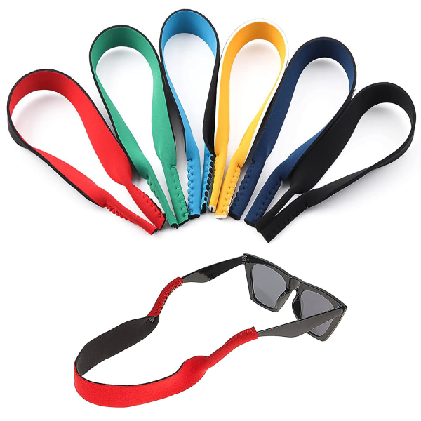 6-pakning neopren elastisk snorholder båndstropp, brilleholder - Perfet