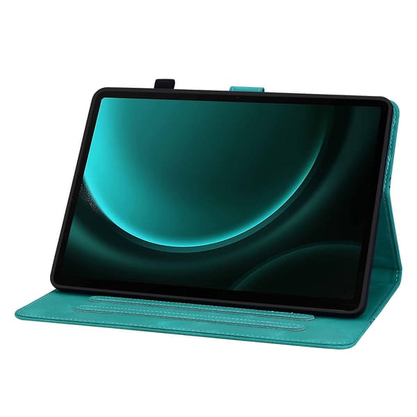 Präglat Läderfodral Kompatibelt med Samsung Galaxy Tab S9 / S9 FE-Perfet Green