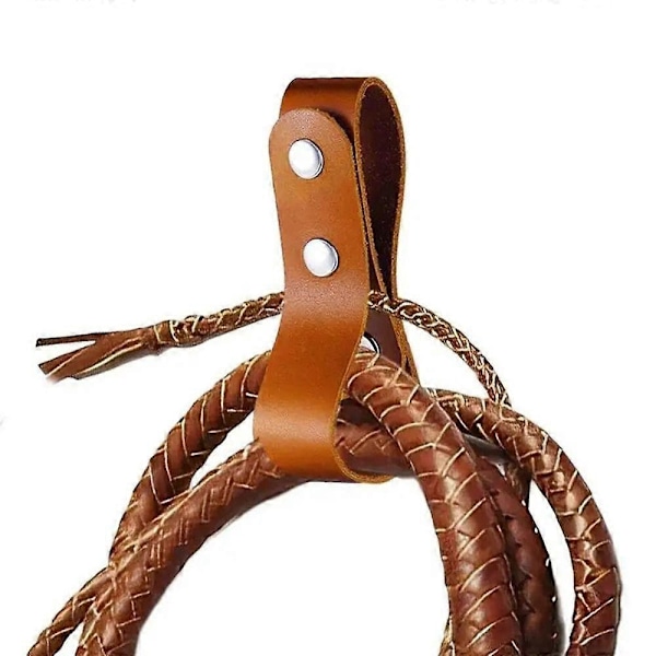 1kpl PU-nahkainen piiskan kotelo käsintehty härkäpiiskan piiskan lenkki uusi vyö piiskojen pidike Cowboy-Perfet brown