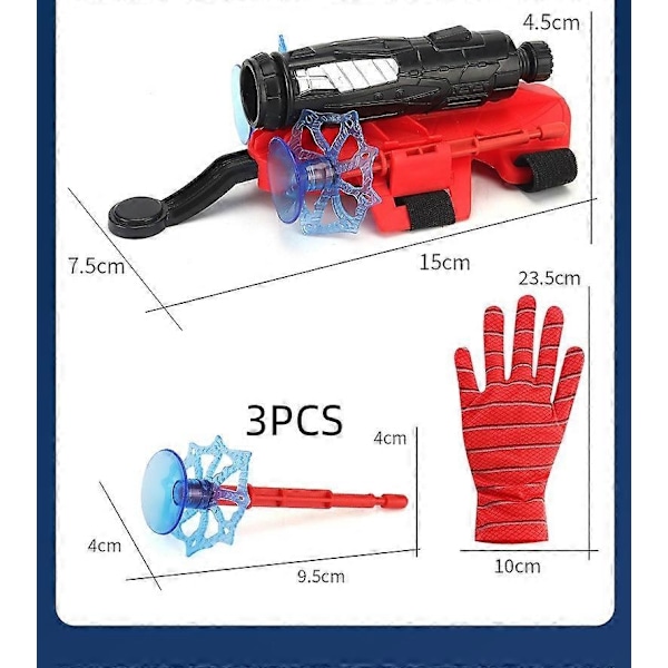 Helt Nye Spider-Man Tilpassede Handsker Web Shooter Launcher Dart Gave Legetøj til Børn - Perfekt A with 3 x Suction Cup Bomb