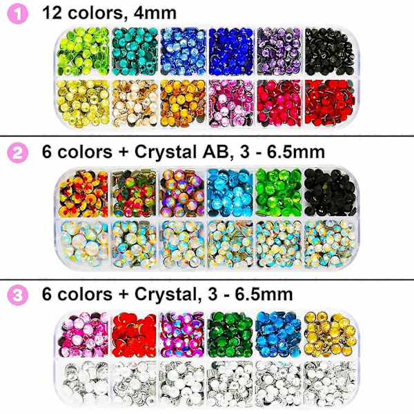 Strass-sättare, applikationsverktyg, Hot Fixed Wand Bedazzler Kit, 4080 st, Ab Crystal, Klar-Perfet