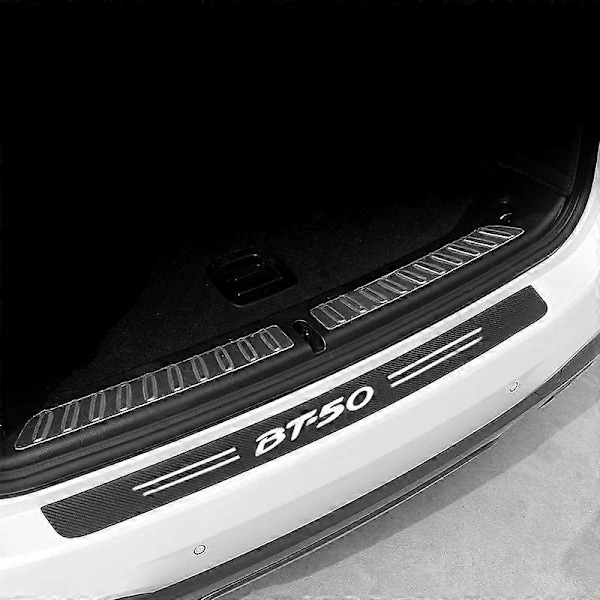 Biltillbehör Dörrskydd Tröskelskydd Bagagelucka Kolfibermönster Dörrtröskel Dekal För Mazda BT50 BT-50 Logo-Perfet 5 PCS