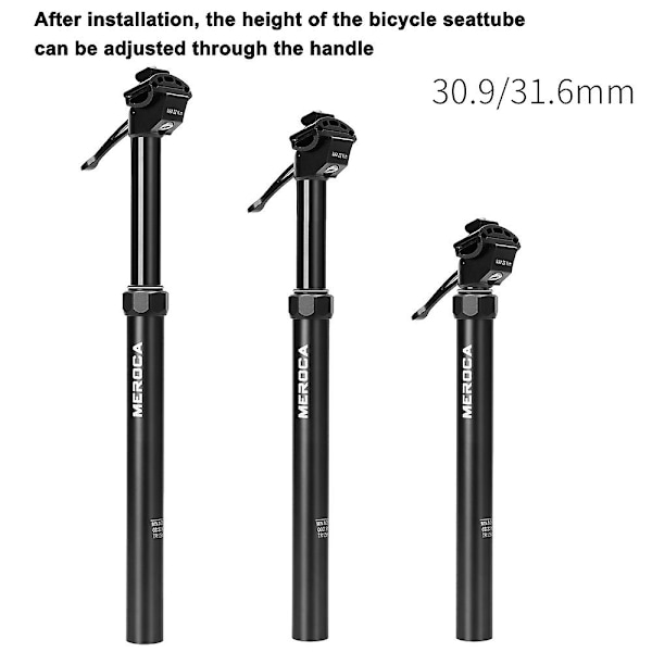Teleskopisk Sadelstolpe för Cykel 30.9/31.6mm Justerbar Höjd Säte Aluminiumlegering Hydraulisk Bic-Perfet 30.9-445mm