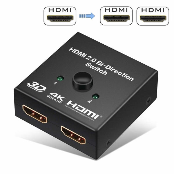 Kaksisuuntainen HDMI-jakaja/kytkin 2x2 - täydellinen