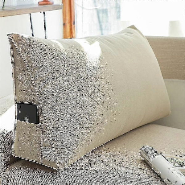 Triangulär Sängkilkudde, Ryggstöd Ryggstöd Läskudde - Perfekt Khaki 80*35*20cn