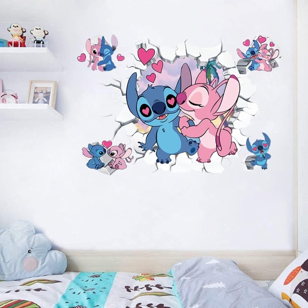 Stitch Wall Decor Sarjakuva seinäkoristelu Kids Tarrat - Perfet