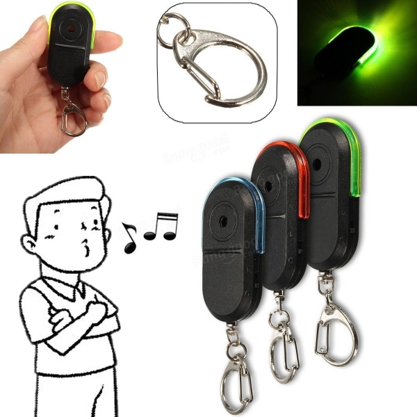 Röstaktiverad LED-nyckelsökare med 2 nycklar mot förlorad enhet - Perfet red+green