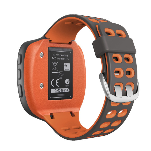 Tofarvet silikone armbåndsrem til Garmin Forerunner 310XT orange