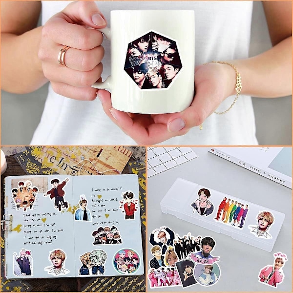 100 stk BTS Vannflaske Klistremerker, Kpop Klistremerker Vinyl Vanntette Klistremerker for Laptop, Bumper, Skateboard, Vannflaske, Datamaskin, Mobil - Perfekt