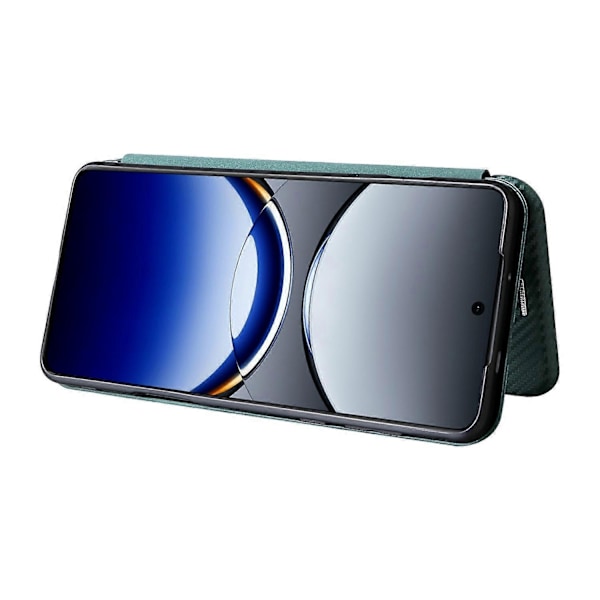 til Oppo Find X8 Pro 5G Etui Kulfibertekstur Stødsikkert PU Læder Telefoncover - Grøn-Perfet Green