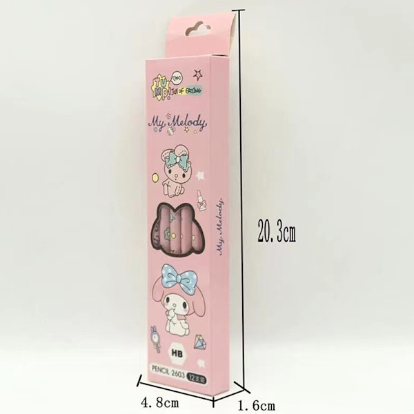 Sanrio nime tegneserieserie My Melody Kuromi Boxed Pencil Learn - Perfet A