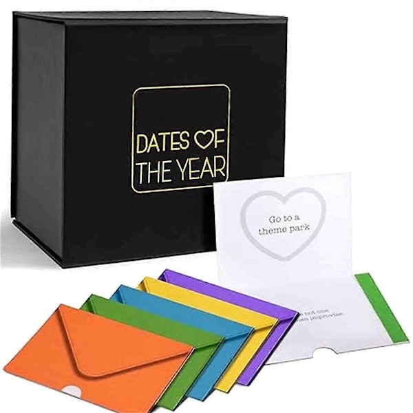 Årets Date Box, 52 Sjove og Eventyrlystne Ridse-kort Date Ideer til Par, Perfekte Date-aften Ideer - Perfekt
