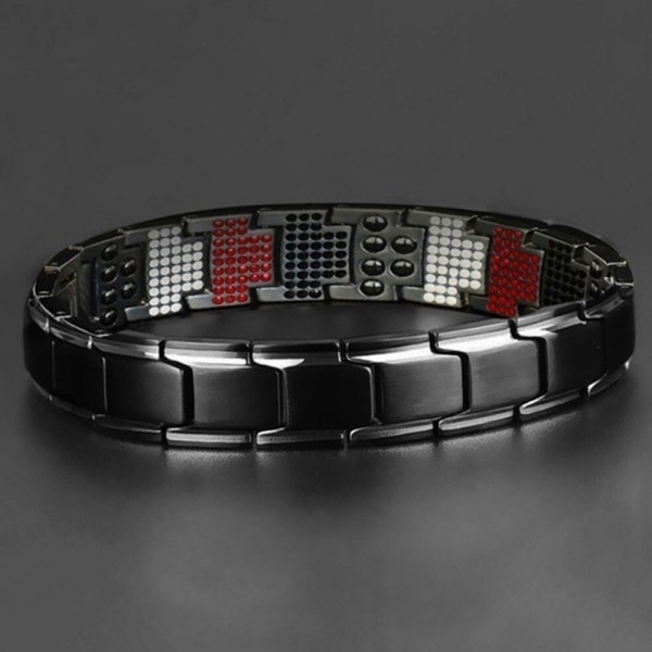 Men Magnetic Bracelet Healthy Slimming Bloods Circulation - Perfet black silver color