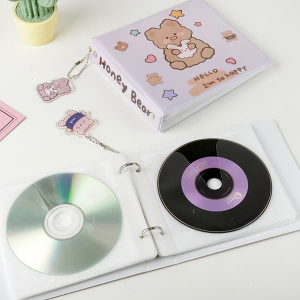 20 Kapacitet Hårt CD-fodral Organizer Tecknad Björn - Perfet 2