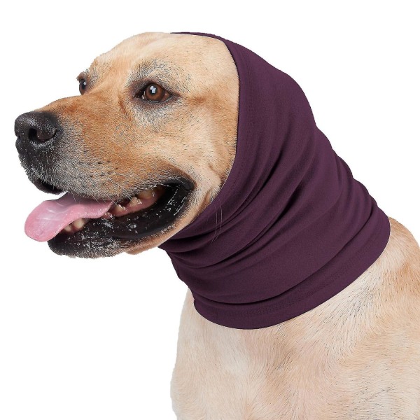 Wekity Dog Ear Cover, Dog Ear Muff Hundehette for støyisolering Angstlindring beroligende nakke- og ørevarmere for hunder og katter (lilla, små)--