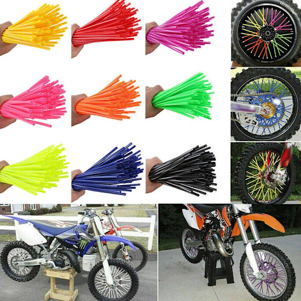 72 stk Cykel Hjul Eger Wraps Cover Motorcykel Dæk Eger - Perfet Red