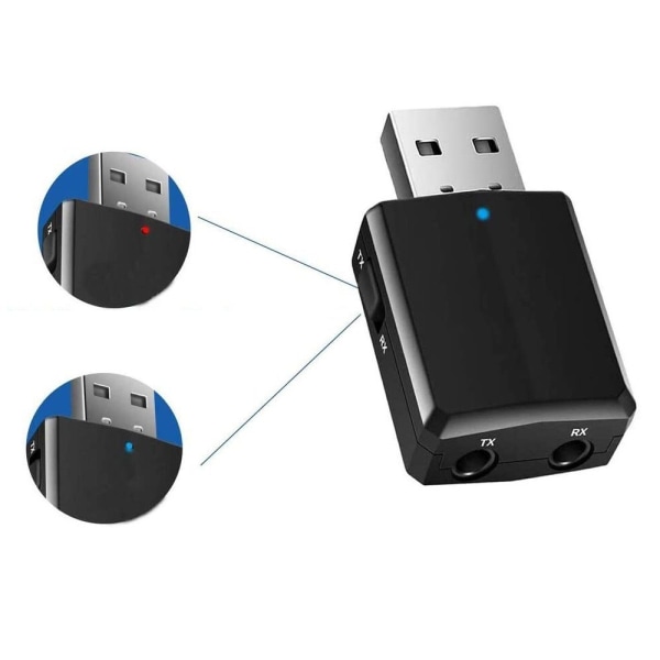USB Bluetooth 5.0-adapter, 3-i-1-mottagare och sändare - Perfet