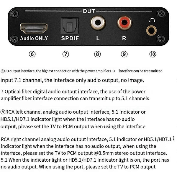 HDMI-kompatibel med EARC ARC Audio Extractor 192Khz Konverter - Perfekt