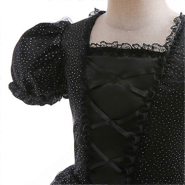 Disney Tyttöjen Maleficent-Mekko Lapsille Paha Kuningatar Keiju Halloween-Puku Lapsille Demoni Kuningattaren Vaatteet Karnevaali Musta Noita Mekko-Täydellinen Maleficent Dress K 7-8T (Tag 140)