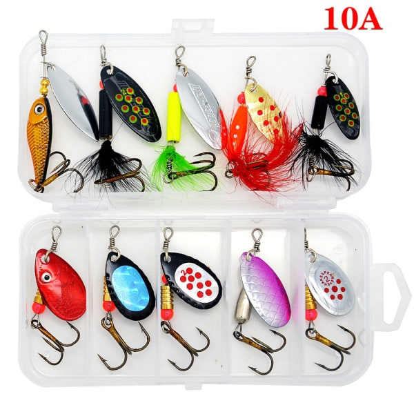 16 kpl Spinner-syötti 2,3 g ~ 12 g Hard Spoon Metal Fishing Bait - Perfet 16PCS(16A)