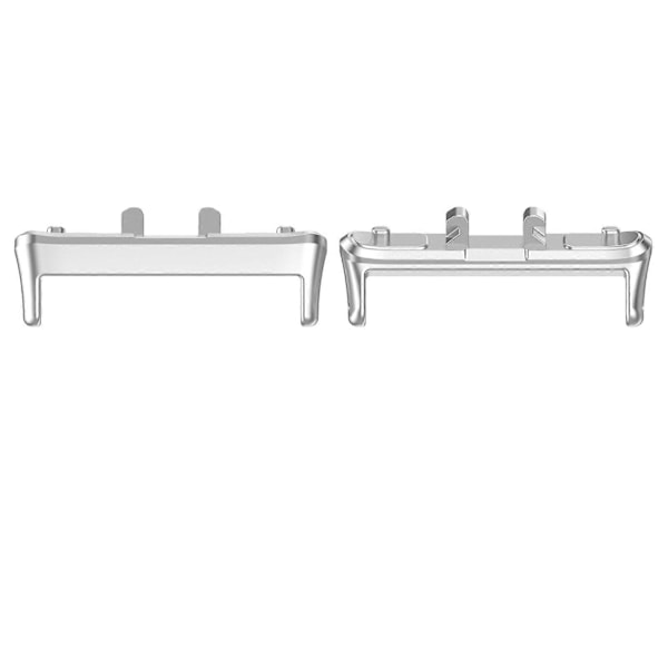 Kompatibel med Samsung Galaxy Fit 3 SM-R390 1 Par Metal Urrem Connector-Perfet Silver