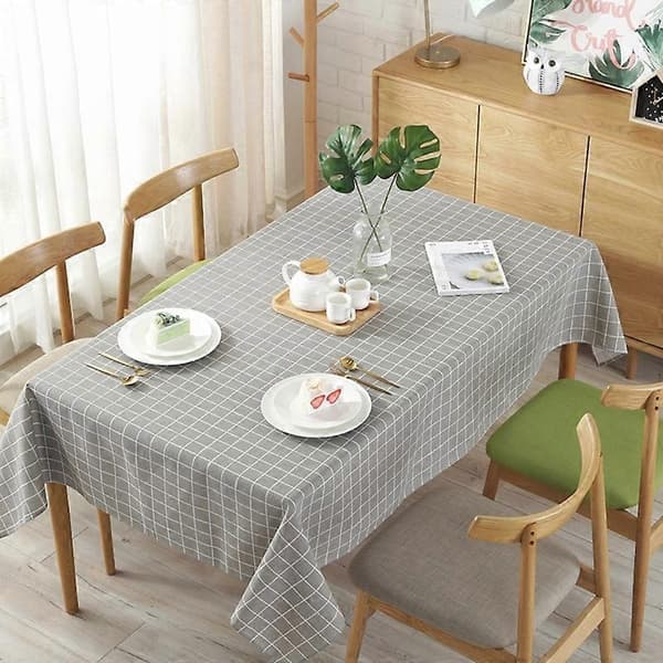 Bordsduk för Hem Linne Bomull Rutig Randig Matbordsduk Kök Dekorativ Rektangulär Coff-Perfet Big red fine plaid 140x250CM
