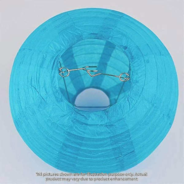 12 stk Papirlykter Multifargede Dekorative Runde Papirlykter for Festivalfest Jubileum med 4 Størrelser - Perfekt Sky Blue