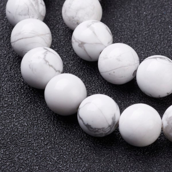 Howlite perler natur, 8 mm - Perfet