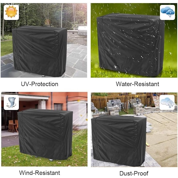 Cover Svart, UV-skydd/Vattentätt/ Cover UV-skydd Dammtät Vattentätt Vindtät Utegrill Trädgårdsgrill (80x66x100cm) - Perfet